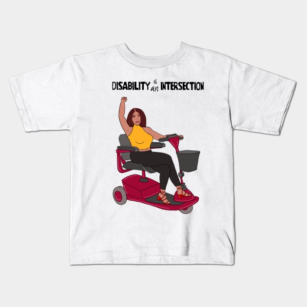 Disability Is An Intersection Scooter Kids T-Shirt by Dissent Clothing